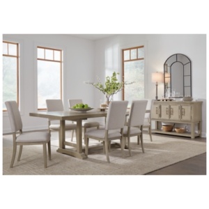 Vallardia Dining Table and 6 Chairs, Light Grayish Brown