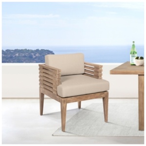 Vivid Outdoor Patio Dining Chair, Taupe