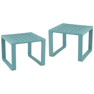 Weather Resistant Adirondack Outdoor Side Table Set of 2-Blue