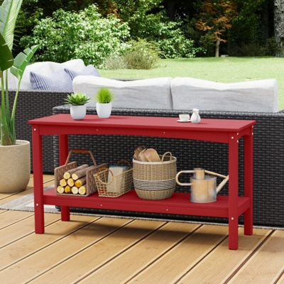 Westin Furniture Otto Outdoor Two Shelf Console Table, Red