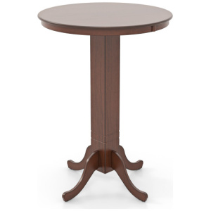 Wood Pub Round Dining Table with Pedestal Base