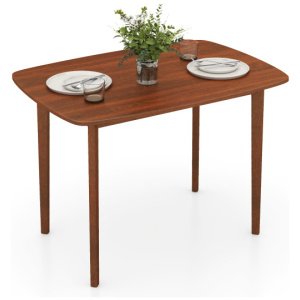 Wooden Dining Table for 2-4 People Kitchen Table with Rubber Wood Legs-Walnut