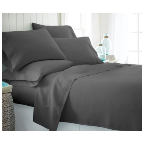 iEnjoy Home Luxury Ultra Soft California King Bed Sheet Set, Gray