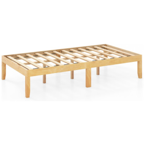 14 Inch Twin Wood Platform Bed Frame with Wooden Slats Support-Natural