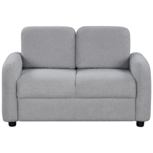 2-Seat Kids Sofa Toddler Sofa Couch with Soft Teddy Fleece Upholstery and Solid Wooden Frame-Gray