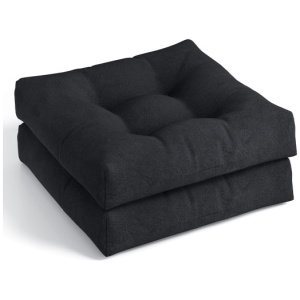 21 Inch x 21 Inch Patio Chair Seat Cushion Pads for Indoor and Outdoor-Black