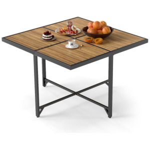 43.5 Inch 4-Person Square Patio Dining Table-Natural