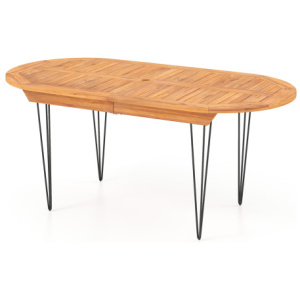 6 Person 71 Inch Patio Dining Table with Teak Wood Tabletop