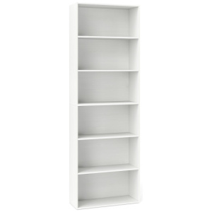 6-Tier Bookcase with 6 Open Shelves and Anti-Toppling Kits-White