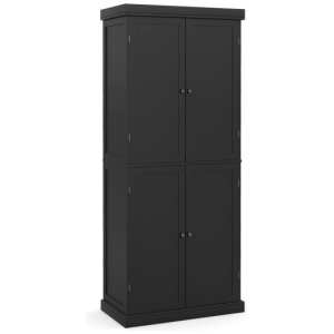 72.5 Inches Tall Buffet Cabinet with 6-Tier Shelves and 4 Doors-Black
