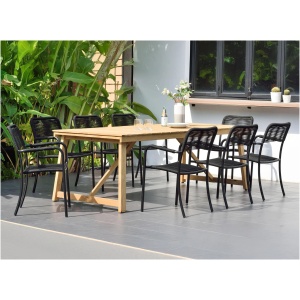 Amazonia Outdoor 9-pc. Rectangular Patio Dining Table Set w/ Armchairs
