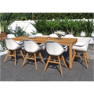 Amazonia Outdoor 9-pc. Rectangular Patio Dining Table Set w/ Teak Chairs