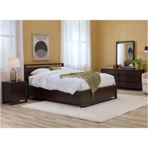 Aversa 4-pc. Platform Bedroom Set w/ 2-Side Storage Bed & 1-Drawer Nightstand