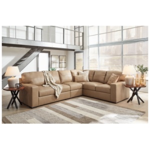Bandon 3-Piece Leather Sectional, Toffee