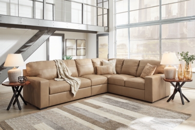 Bandon 3-Piece Leather Sectional, Toffee