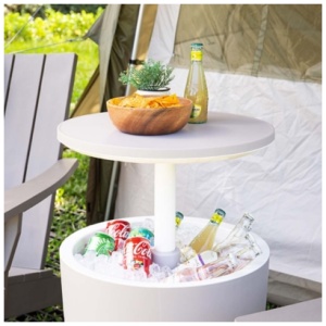 Cancun 2-in-1 Outdoor Cooler Side Table, White