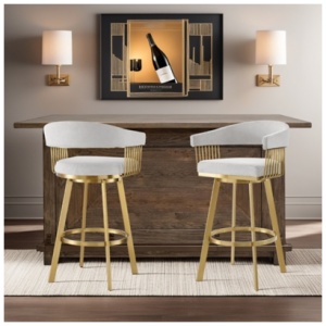 Chelsea Swivel Bar Height Bar Stool, Silver