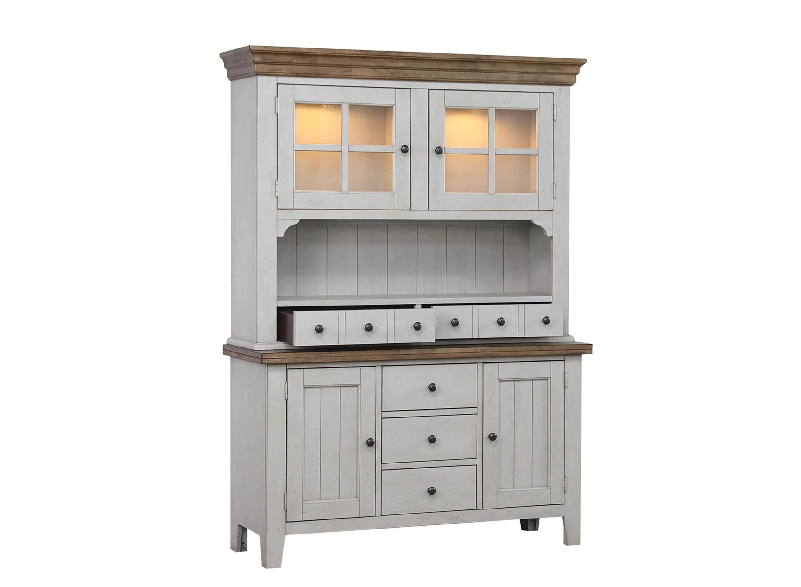 Country Grove Buffet with Lighted Hutch