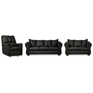 Darcy Sofa, Loveseat and Recliner, Black