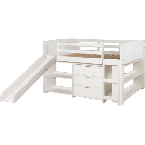 Donco Louver Low Loft Bed with Slide
