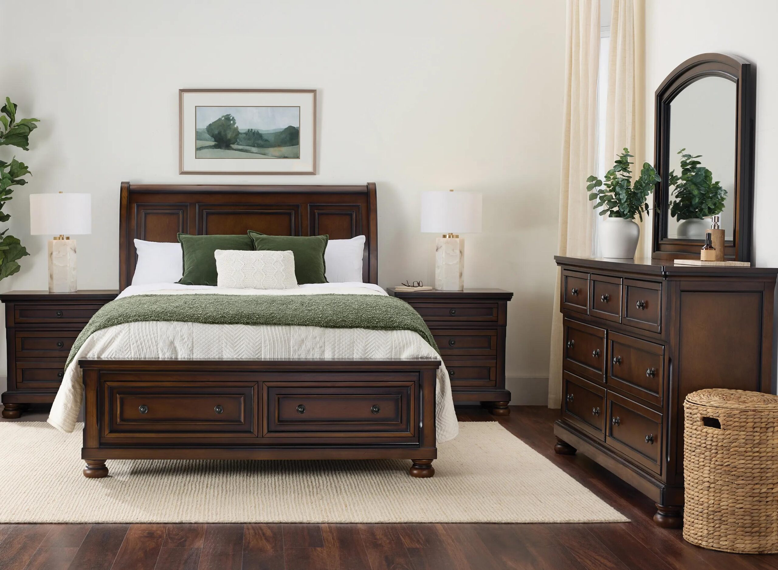 Donegan 5-pc. Sleigh Platform Storage Bedroom Set