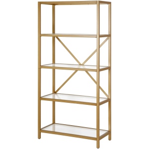 Etta Brushed Brass Bookcase