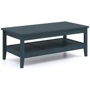 Farmhouse Coffee Table Rustic Cocktail Center Table with Thickened Tabletop-Blue