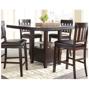 Haddigan Counter Height 42"-60" Extendable Dining Table, Dark Brown, Wood