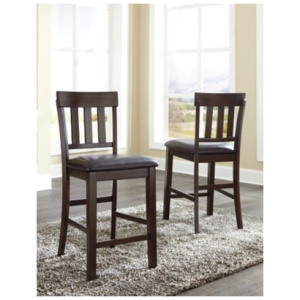 Haddigan Counter Height Bar Stool Leather, Dark Brown