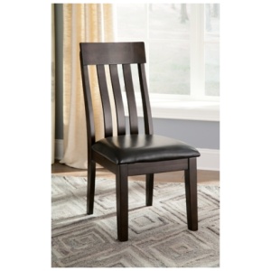Haddigan Rake Back Upholstered Dining Chair Leather, Dark Brown