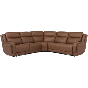 Harbin 5-pc. Leather Triple Power Sectional