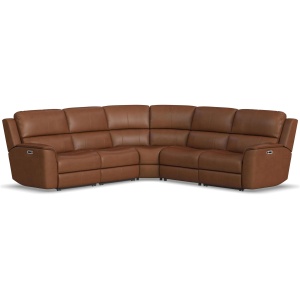 Henrick 5-pc. Triple Power Leather Sectional