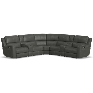 Henrick 7-pc. Triple Power Leather Sectional