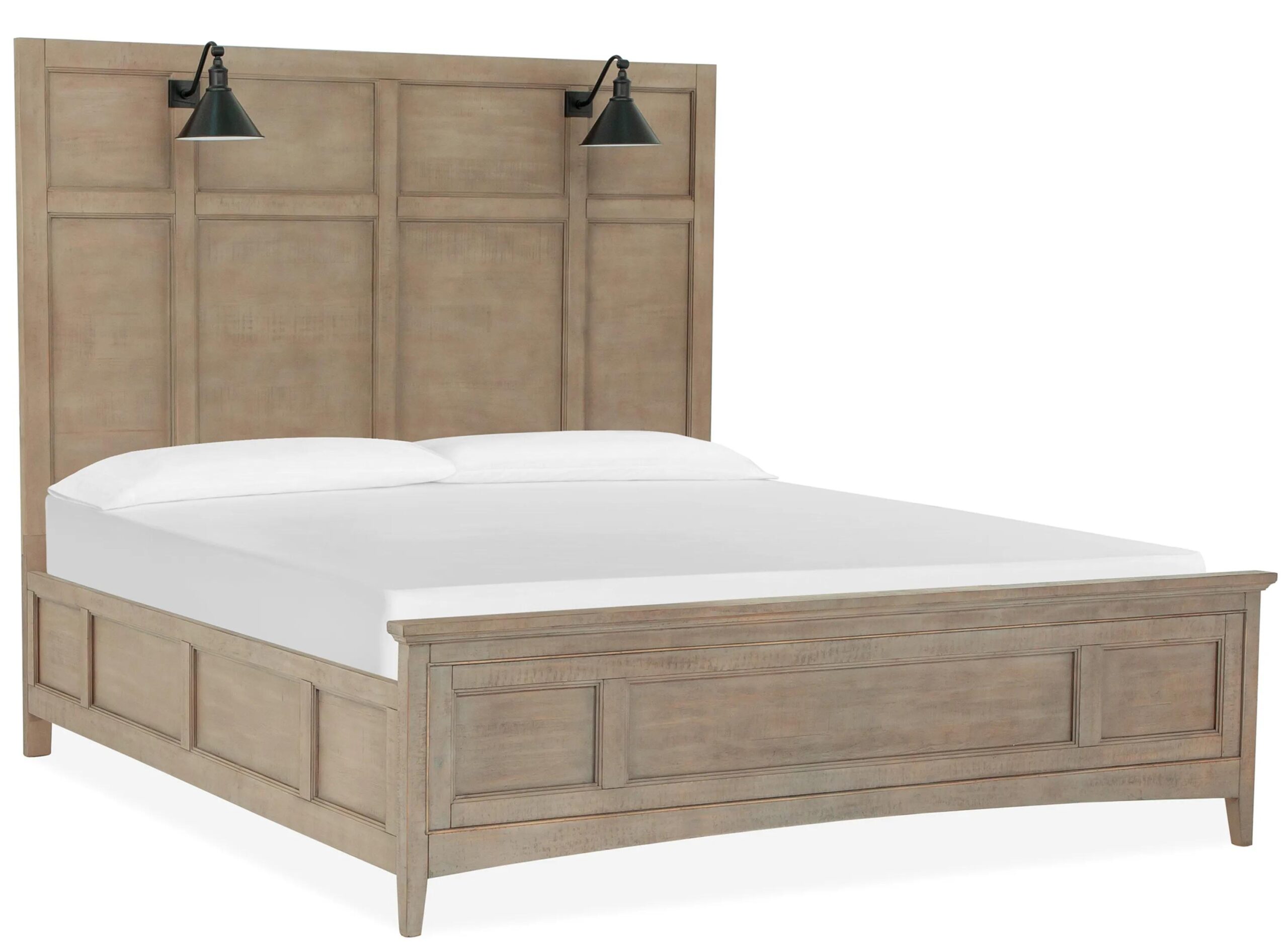 Ivy Ridge Panel Bed w/ Lamp Headboard