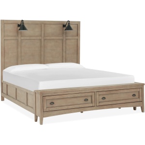 Ivy Ridge Platform Storage Bed w/ Lamp Headboard