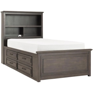Kieran Platform Bookcase Bed w/ 1-Side Storage