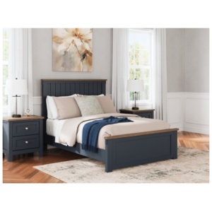 Landocken Full Panel Bed, Brown/Blue