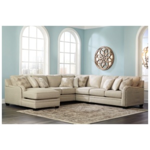 Luxora 5-Piece Sectional with Chaise, Bisque