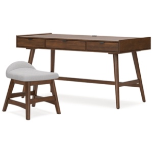 Lyncott Home Office Desk with Chair, Brown