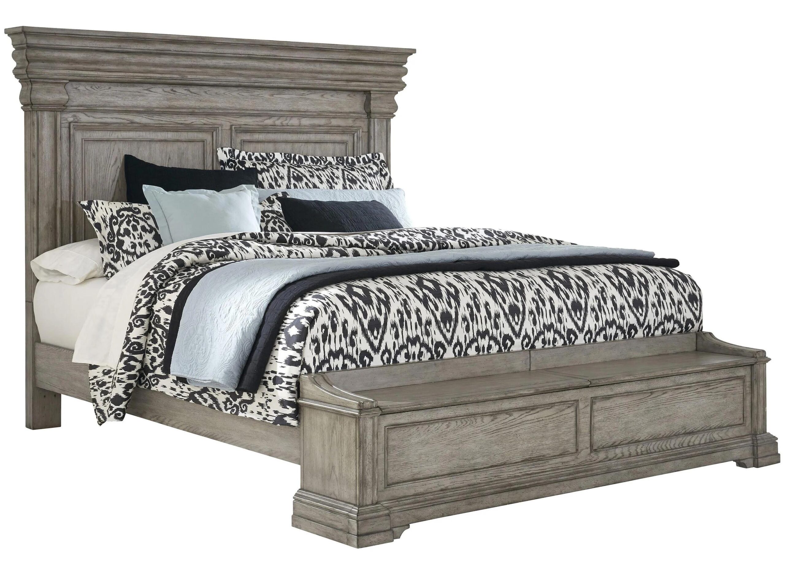 Madison Ridge King Panel Bed with Blanket Chest Footboard