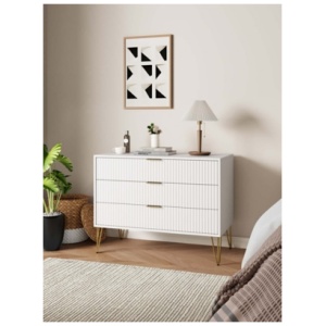 Manhattan Comfort DUMBO 35" 3 Drawer Dresser, White