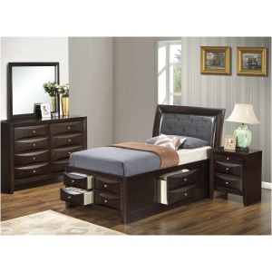 Marilla 4-pc. Upholstered Captain's Bedroom Set