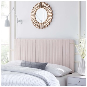 Milenna King and California King Tufted Velvet Headboard, Pink