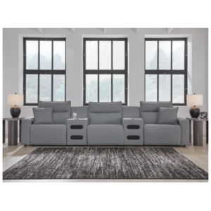 ModMax II 5-Piece Next-Gen Nuvella™ Performance Fabric Dual Power Reclining Modular Sectional with Audio Consoles, Salt and Pepper