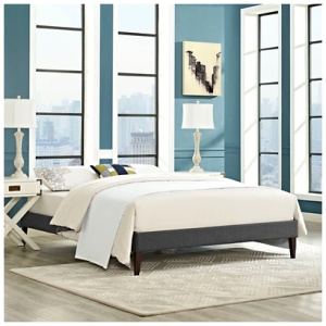 Modway Sharon Full Bed Frame With Squared Tapered Legs, Gray