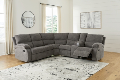 Museum 2-Piece Manual Reclining Sectional, Pewter