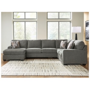 Newellen 3-Piece Sectional with Chaise, Greystone