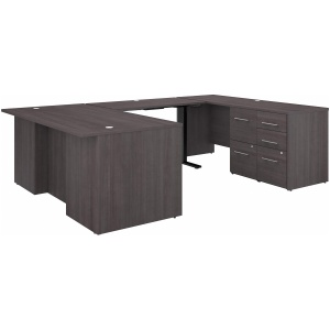 Office 500 72W Height Adjustable U Shaped Executive Desk w/ Drawers