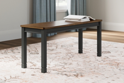 Owingsville 42" Two Tone Dining Bench, Black/Brown
