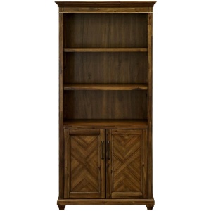 Porter Traditional Wood Bookcase With Doors